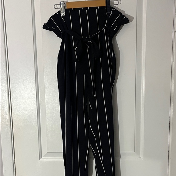 Streetwear Society Pants - Black and White Striped pants